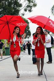 Air Asia Stewardesses. 25.03.2012. Formula 1 World Championship, Rd 2, Malaysian Grand Prix, Sepang, Malaysia, Sunday
