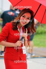 Air Asia Stewardess. 25.03.2012. Formula 1 World Championship, Rd 2, Malaysian Grand Prix, Sepang, Malaysia, Sunday