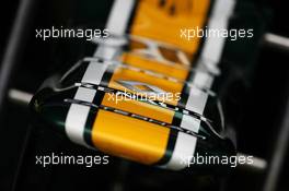 Caterham CT01 nosecone. 22.03.2012. Formula 1 World Championship, Rd 2, Malaysian Grand Prix, Sepang, Malaysia, Thursday