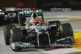 Michael Schumacher (GER) Mercedes AMG F1 W03. 21.09.2012.Formula 1 World Championship, Rd 14, Singapore Grand Prix, Singapore, Singapore, Practice Day