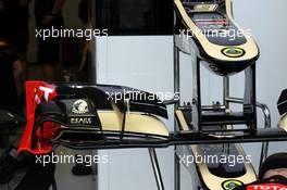 Lotus F1 E20 front wing. 21.09.2012.Formula 1 World Championship, Rd 14, Singapore Grand Prix, Singapore, Singapore, Practice Day