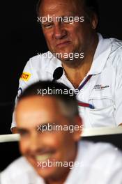 Robert Fearnley (GBR) Sahara Force India F1 Team Deputy Team Principal in the FIA Press Conference with Martin Whitmarsh (GBR) McLaren Chief Executive Officer. 21.09.2012.Formula 1 World Championship, Rd 14, Singapore Grand Prix, Singapore, Singapore, Practice Day