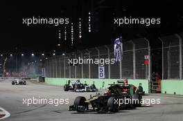 Heikki Kovalainen (FIN) Caterham CT01. 23.09.2012. Formula 1 World Championship, Rd 14, Singapore Grand Prix, Singapore, Singapore, Race Day