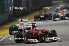 Fernando Alonso (ESP) Ferrari F2012. 23.09.2012. Formula 1 World Championship, Rd 14, Singapore Grand Prix, Singapore, Singapore, Race Day