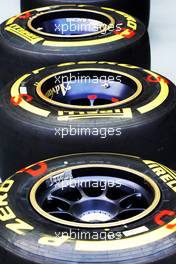 Pirelli tyres. 20.09.2012. Formula 1 World Championship, Rd 14, Singapore Grand Prix, Singapore, Singapore, Preparation Day