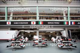 Sauber pit garages. 20.09.2012. Formula 1 World Championship, Rd 14, Singapore Grand Prix, Singapore, Singapore, Preparation Day