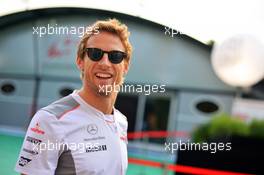 Jenson Button (GBR) McLaren. 20.09.2012. Formula 1 World Championship, Rd 14, Singapore Grand Prix, Singapore, Singapore, Preparation Day