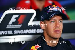 Sebastian Vettel (GER) Red Bull Racing in the FIA Press Conference. 20.09.2012. Formula 1 World Championship, Rd 14, Singapore Grand Prix, Singapore, Singapore, Preparation Day