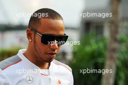 Lewis Hamilton (GBR) McLaren. 20.09.2012. Formula 1 World Championship, Rd 14, Singapore Grand Prix, Singapore, Singapore, Preparation Day