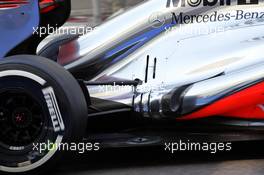 McLaren MP4/27 exhaust detail. 02.11.2012. Formula 1 World Championship, Rd 18, Abu Dhabi Grand Prix, Yas Marina Circuit, Abu Dhabi, Practice Day.