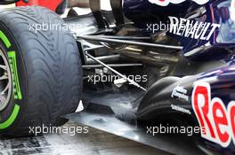 Red Bull Racing RB8 exhaust and rear suspension detail. 02.11.2012. Formula 1 World Championship, Rd 18, Abu Dhabi Grand Prix, Yas Marina Circuit, Abu Dhabi, Practice Day.