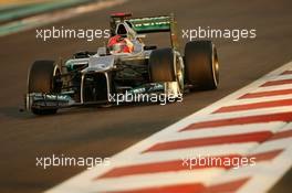 Michael Schumacher (GER) Mercedes AMG F1 W03. 02.11.2012. Formula 1 World Championship, Rd 18, Abu Dhabi Grand Prix, Yas Marina Circuit, Abu Dhabi, Practice Day.