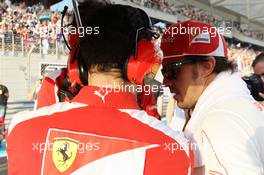 Fernando Alonso (ESP) Ferrari on the grid. 04.11.2012. Formula 1 World Championship, Rd 18, Abu Dhabi Grand Prix, Yas Marina Circuit, Abu Dhabi, Race Day.