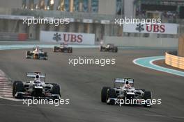 Kamui Kobayashi (JAP), Sauber F1 Team and Sergio Perez (MEX), Sauber F1 Team  04.11.2012. Formula 1 World Championship, Rd 18, Abu Dhabi Grand Prix, Abu Dhabi, UAE, Race Day
