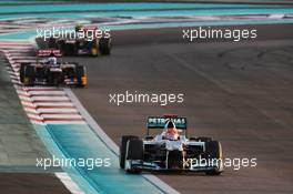 Michael Schumacher (GER) Mercedes AMG F1 W03. 04.11.2012. Formula 1 World Championship, Rd 18, Abu Dhabi Grand Prix, Yas Marina Circuit, Abu Dhabi, Race Day.