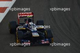 Jean-Eric Vergne (FRA) Scuderia Toro Rosso STR7. 04.11.2012. Formula 1 World Championship, Rd 18, Abu Dhabi Grand Prix, Yas Marina Circuit, Abu Dhabi, Race Day.