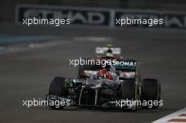 Michael Schumacher (GER), Mercedes AMG Petronas  04.11.2012. Formula 1 World Championship, Rd 18, Abu Dhabi Grand Prix, Abu Dhabi, UAE, Race Day