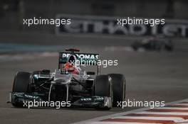 Michael Schumacher (GER), Mercedes AMG Petronas  04.11.2012. Formula 1 World Championship, Rd 18, Abu Dhabi Grand Prix, Abu Dhabi, UAE, Race Day