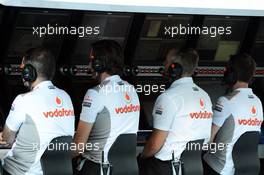 McLaren pit gantry.