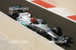 Michael Schumacher (GER) Mercedes AMG F1 W03. 03.11.2012. Formula 1 World Championship, Rd 18, Abu Dhabi Grand Prix, Yas Marina Circuit, Abu Dhabi, Qualifying Day.
