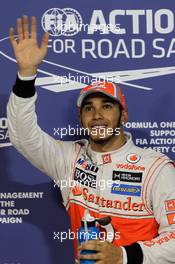 pole position for Lewis Hamilton (GBR), McLaren Mercedes  03.11.2012. Formula 1 World Championship, Rd 18, Abu Dhabi Grand Prix, Abu Dhabi, UAE, Qualifying Day