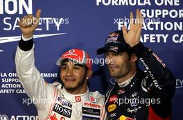 Lewis Hamilton (GBR), McLaren Mercedes and Mark Webber (AUS), Red Bull Racing  03.11.2012. Formula 1 World Championship, Rd 18, Abu Dhabi Grand Prix, Abu Dhabi, UAE, Qualifying Day