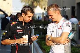 Antonio Felix da Costa (POR) Red Bull Racing Young Test Driver (Left) with Kevin Magnussen (DEN) McLaren Young Driver. 03.11.2012. Formula 1 World Championship, Rd 18, Abu Dhabi Grand Prix, Yas Marina Circuit, Abu Dhabi, Qualifying Day.