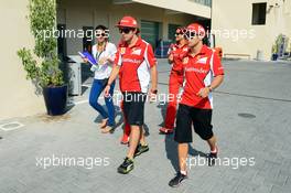 (L to R): Fernando Alonso (ESP) Ferrari with team mate Felipe Massa (BRA) Ferrari. 01.11.2012. Formula 1 World Championship, Rd 18, Abu Dhabi Grand Prix, Yas Marina Circuit, Abu Dhabi, Preparation Day.