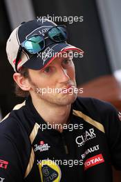 Romain Grosjean (FRA) Lotus F1 Team. 01.11.2012. Formula 1 World Championship, Rd 18, Abu Dhabi Grand Prix, Yas Marina Circuit, Abu Dhabi, Preparation Day.
