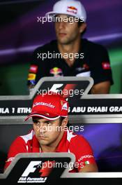 Felipe Massa (BRA) Ferrari in the FIA Press Conference. 01.11.2012. Formula 1 World Championship, Rd 18, Abu Dhabi Grand Prix, Yas Marina Circuit, Abu Dhabi, Preparation Day.