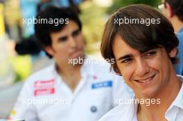 Esteban Gutierrez (MEX) Sauber Third Driver and Sergio Perez (MEX) Sauber. 01.11.2012. Formula 1 World Championship, Rd 18, Abu Dhabi Grand Prix, Yas Marina Circuit, Abu Dhabi, Preparation Day.