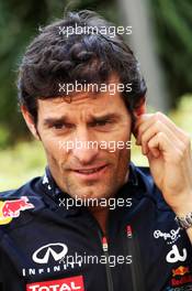 Mark Webber (AUS) Red Bull Racing. 01.11.2012. Formula 1 World Championship, Rd 18, Abu Dhabi Grand Prix, Yas Marina Circuit, Abu Dhabi, Preparation Day.