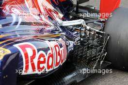 Scuderia Toro Rosso STR7 with sensor equipment on the rear suspension and exhaust. 07.11.2012. Formula 1 Young Drivers Test, Day 2, Yas Marina Circuit, Abu Dhabi, UAE.