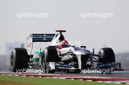 Michael Schumacher (GER) Mercedes AMG F1 W03. 16.11.2012. Formula 1 World Championship, Rd 19, United States Grand Prix, Austin, Texas, USA, Practice Day.
