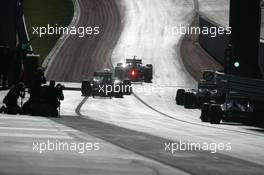 Cars leave the pits. 16.11.2012. Formula 1 World Championship, Rd 19, United States Grand Prix, Austin, Texas, USA, Practice Day.