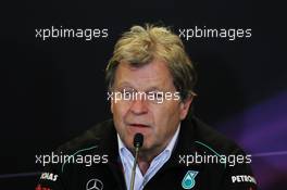 Norbert Haug (GER) Mercedes Sporting Director in the FIA Press Conference. 16.11.2012. Formula 1 World Championship, Rd 19, United States Grand Prix, Austin, Texas, USA, Practice Day.