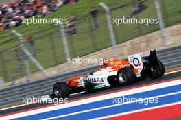 Nico Hulkenberg (GER) Sahara Force India F1 VJM05. 16.11.2012. Formula 1 World Championship, Rd 19, United States Grand Prix, Austin, Texas, USA, Practice Day.