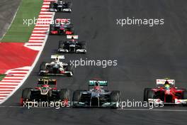 Michael Schumacher (GER), Mercedes GP and Romain Grosjean (FRA), Lotus F1 Team  18.11.2012. Formula 1 World Championship, Rd 19, United States Grand Prix, Austin, USA, Race Day