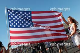 USA flag on the grid. 18.11.2012. Formula 1 World Championship, Rd 19, United States Grand Prix, Austin, Texas, USA, Race Day.