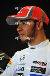 Race winner Lewis Hamilton (GBR) McLaren in the FIA Press Conference. 18.11.2012. Formula 1 World Championship, Rd 19, United States Grand Prix, Austin, Texas, USA, Race Day.