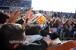 Race winner Lewis Hamilton (GBR) McLaren celebrates in parc ferme. 18.11.2012. Formula 1 World Championship, Rd 19, United States Grand Prix, Austin, Texas, USA, Race Day.