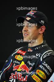 Sebastian Vettel (GER) Red Bull Racing in the FIA Press Conference. 18.11.2012. Formula 1 World Championship, Rd 19, United States Grand Prix, Austin, Texas, USA, Race Day.
