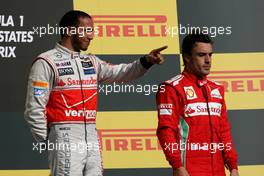 Lewis Hamilton (GBR), McLaren Mercedes and Fernando Alonso (ESP), Scuderia Ferrari  18.11.2012. Formula 1 World Championship, Rd 19, United States Grand Prix, Austin, USA, Race Day