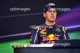 Sebastian Vettel (GER) Red Bull Racing in the FIA Press Conference. 18.11.2012. Formula 1 World Championship, Rd 19, United States Grand Prix, Austin, Texas, USA, Race Day.