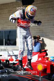Race winner Lewis Hamilton (GBR) McLaren celebrates in parc ferme. 18.11.2012. Formula 1 World Championship, Rd 19, United States Grand Prix, Austin, Texas, USA, Race Day.