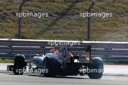 Pedro de la Rosa (GBR), HRT Racing Team spin 18.11.2012. Formula 1 World Championship, Rd 19, United States Grand Prix, Austin, USA, Race Day