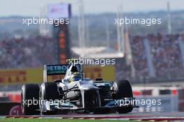 Nico Rosberg (GER) Mercedes AMG F1 W03. 18.11.2012. Formula 1 World Championship, Rd 19, United States Grand Prix, Austin, Texas, USA, Race Day.