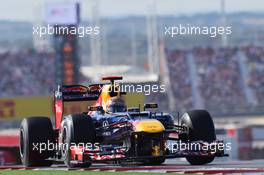 Sebastian Vettel (GER) Red Bull Racing RB8. 18.11.2012. Formula 1 World Championship, Rd 19, United States Grand Prix, Austin, Texas, USA, Race Day.