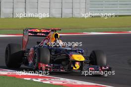 Sebastian Vettel (GER) Red Bull Racing RB8 celebrates at the end of the race. 18.11.2012. Formula 1 World Championship, Rd 19, United States Grand Prix, Austin, Texas, USA, Race Day.