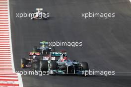 Michael Schumacher (GER) Mercedes AMG F1 W03. 18.11.2012. Formula 1 World Championship, Rd 19, United States Grand Prix, Austin, Texas, USA, Race Day.